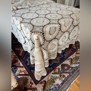 Vintage Embroidery Hand Crochet Cotton Beige/Ecru
Tablecloth from Greece 112x72